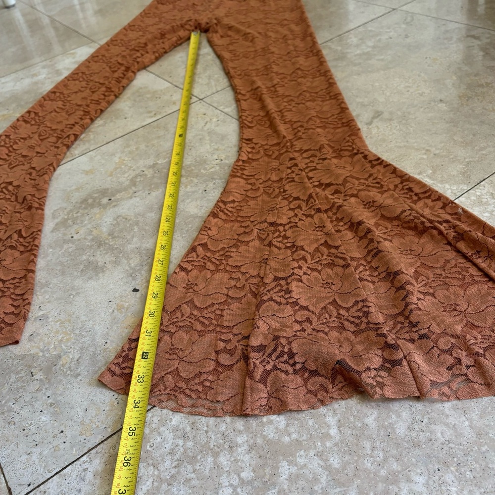 NWT We Are HAH by Free People Copper lace bellbottoms with a skirt. Med - Picture 11 of 14